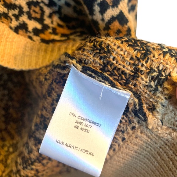 Adam Levine Women’s Small Animal Print Leopard Cardigan Sweater - Picture 6 of 8